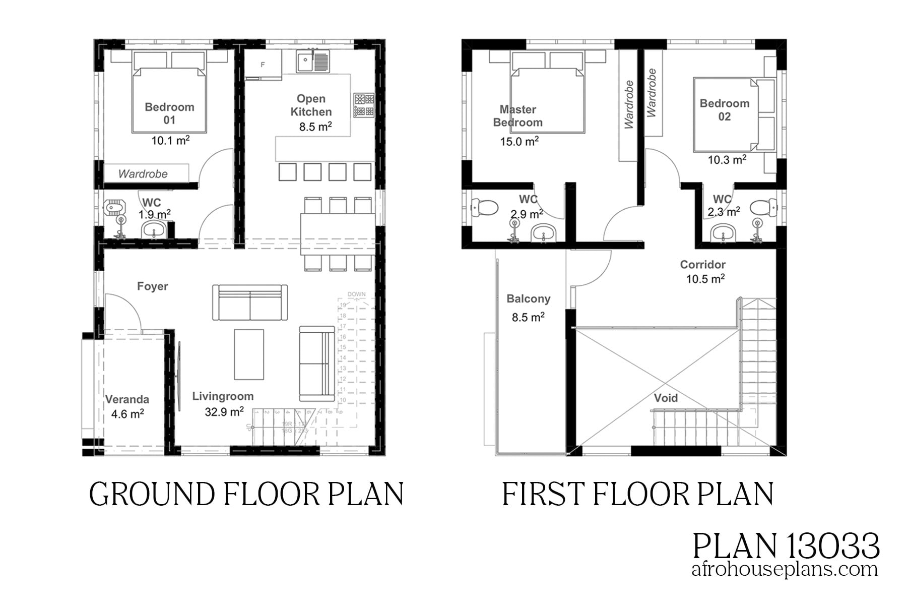Free House Plan PDF U0026 DWG 13033 AfrohousePlans