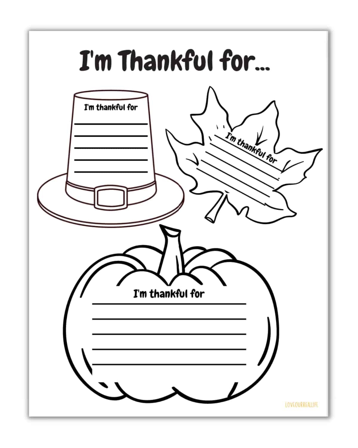 FREE I m Thankful For Printable And Worksheets For Kids Love 