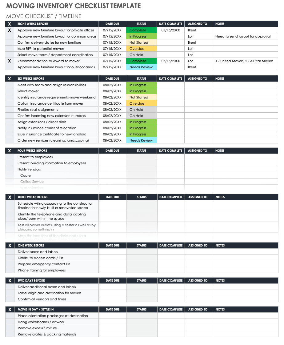 Free Inventory List Templates Smartsheet