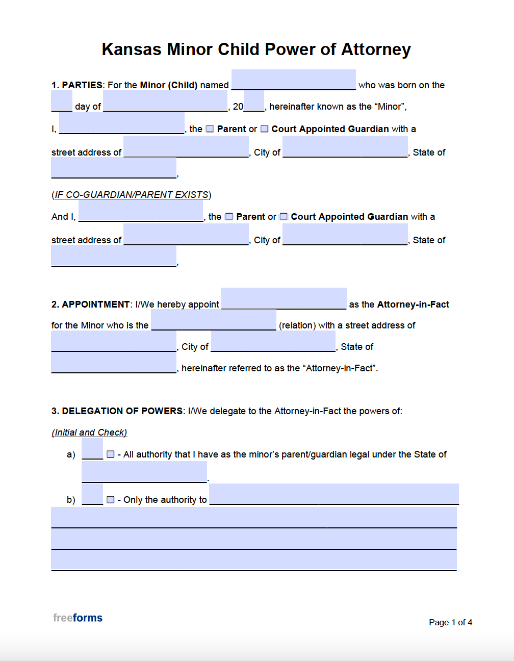free printable kansas power of attorney form