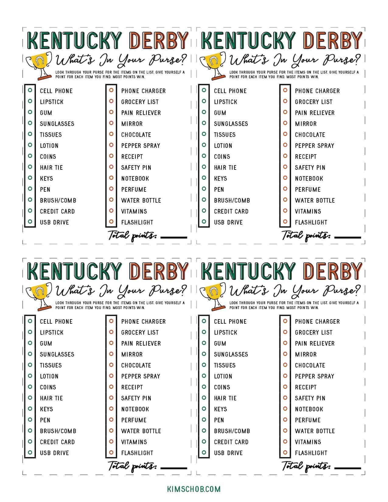 Free Kentucky Derby Printable Games Kim Schob