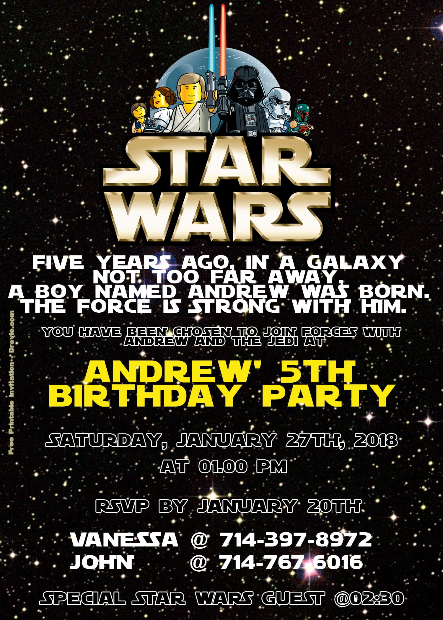 FREE LEGO Star Wars Birthday Invitation PSD Download FREE LEGO Star Wars Birthday Invitation PSD Download