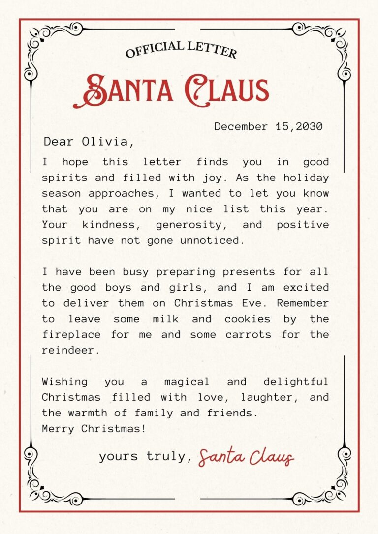 Free Letter Hot Sale From Santa