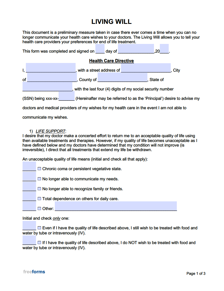 free printable will and trust forms