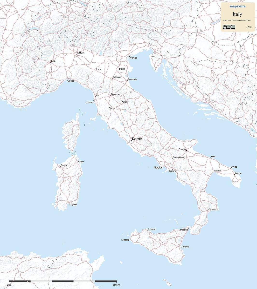 printable map of italy with regions
