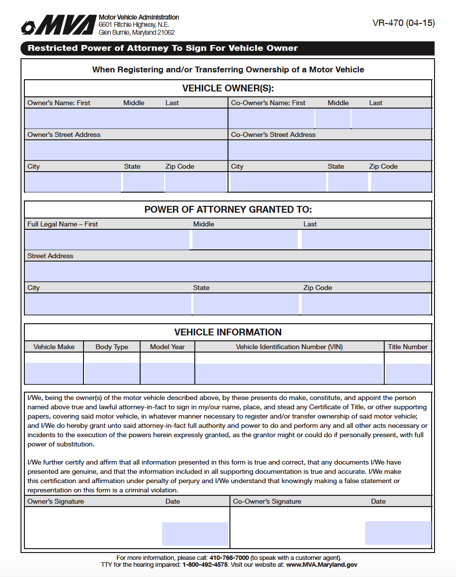 Free Maryland Power Of Attorney Forms PDF Templates Free Maryland Power Of Attorney Forms PDF Templates