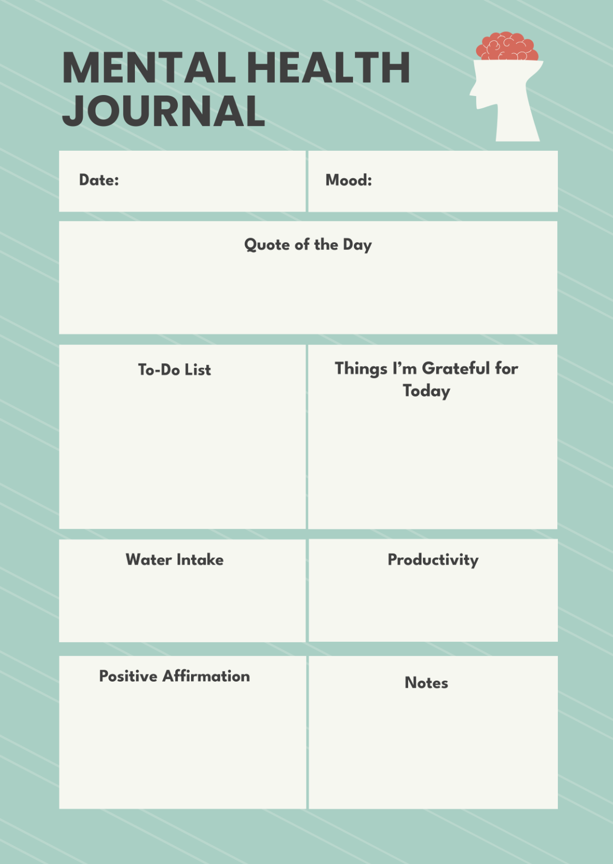 Free Mental Health Journal Template To Edit Online
