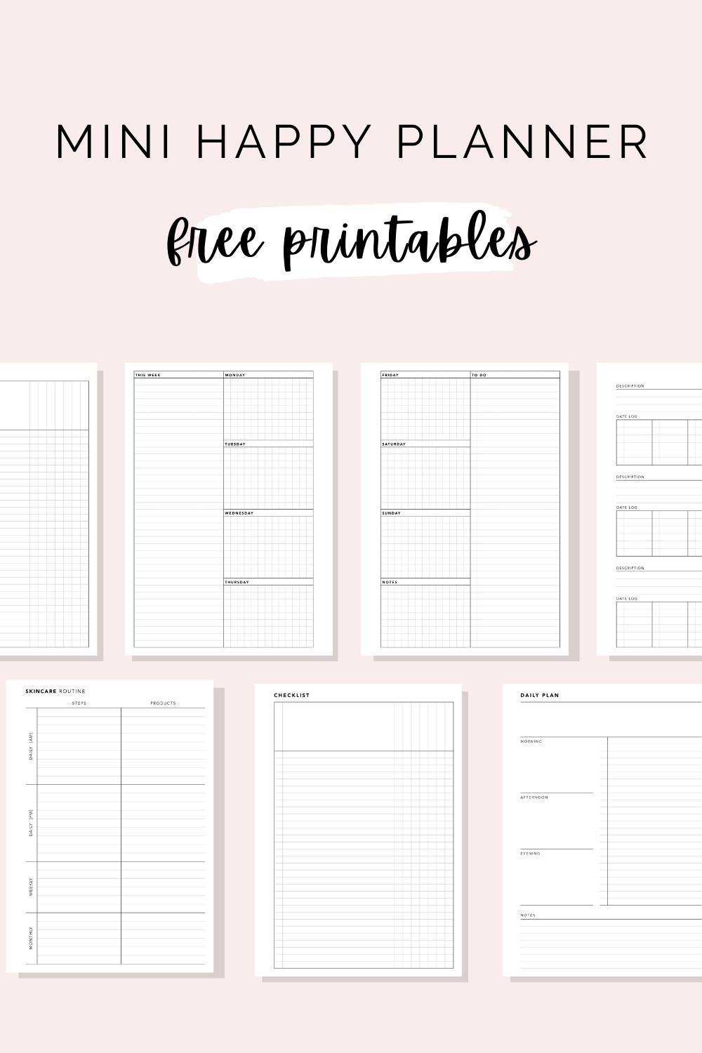 the happy planner free printables
