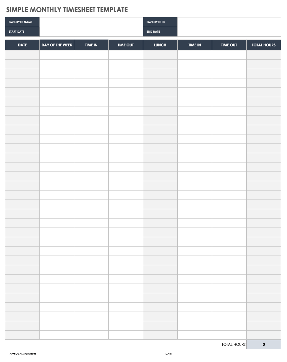 free printable employee time sheets