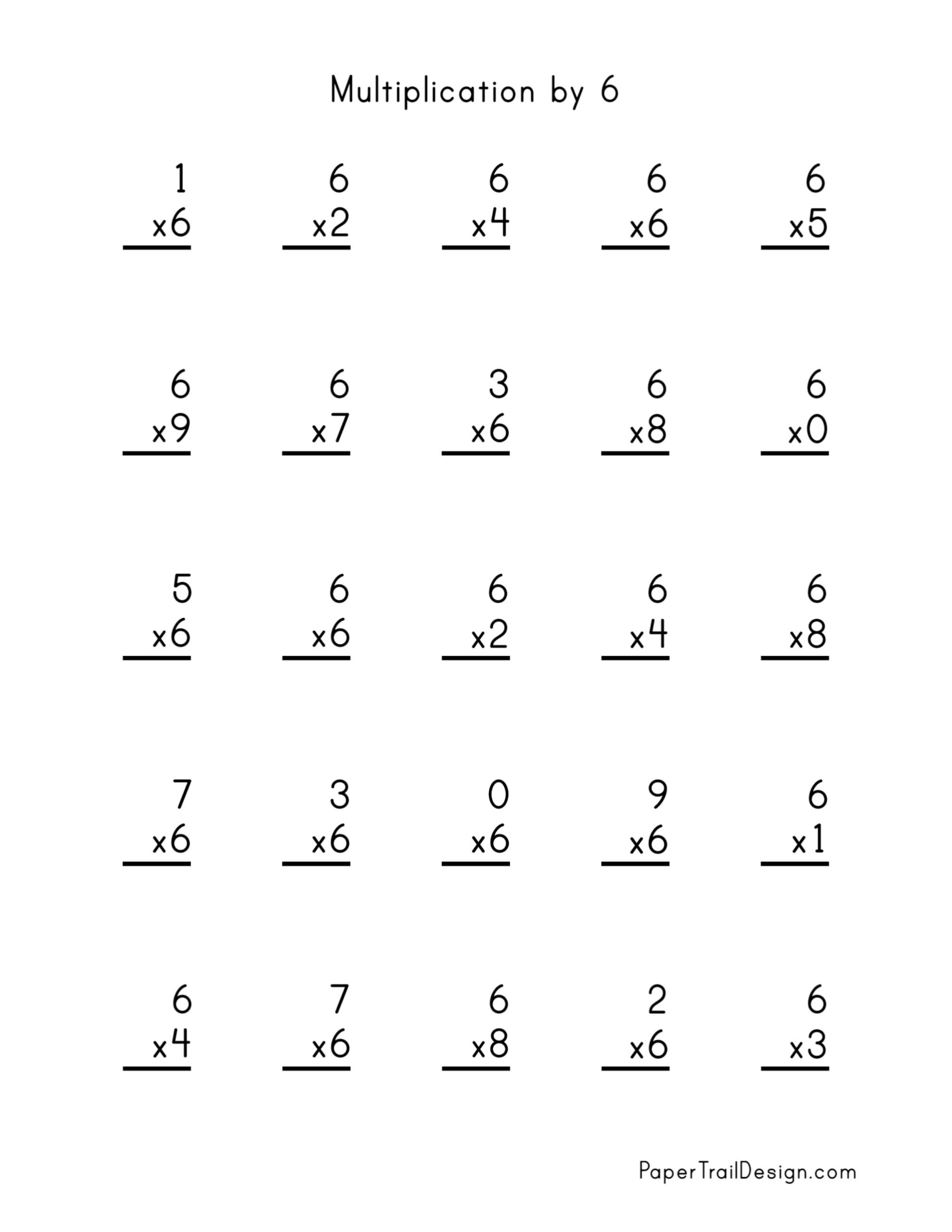 free printable multiplication worksheets