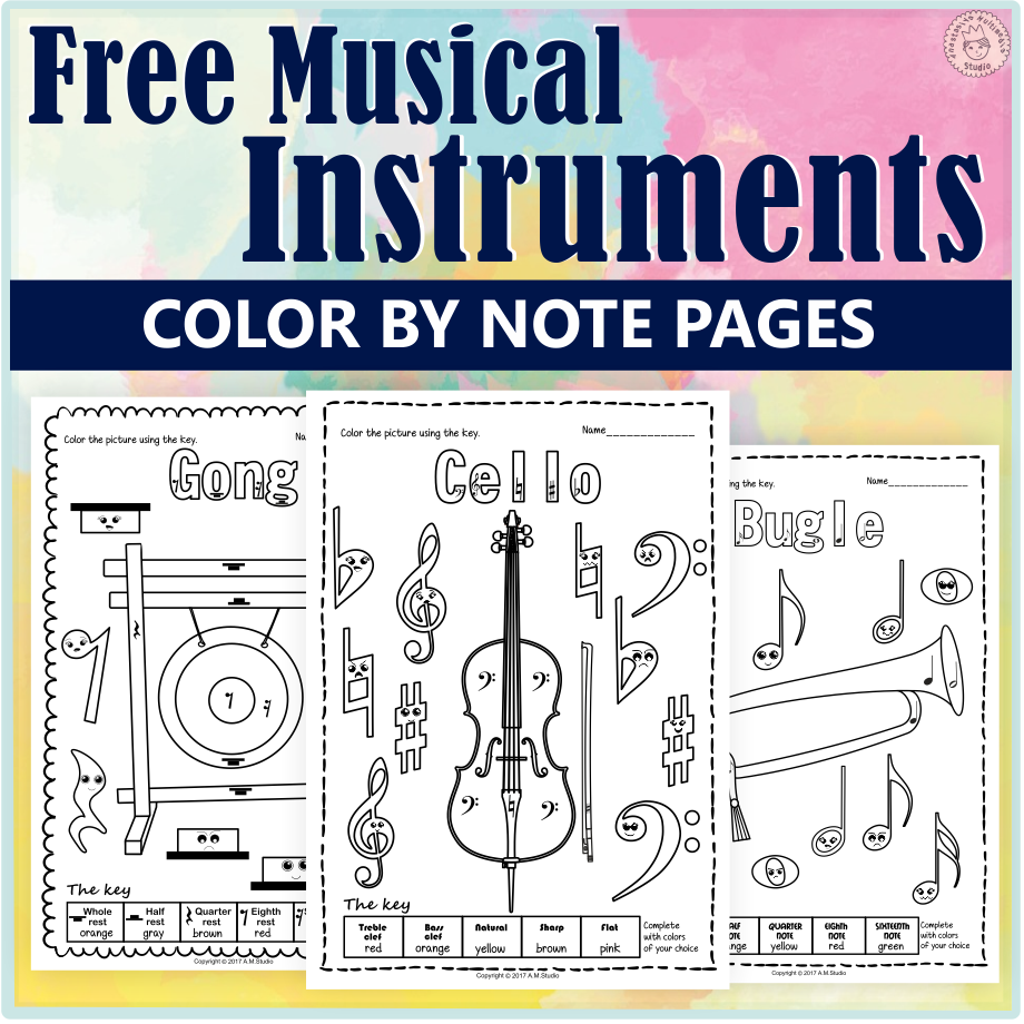 printable pictures of musical instruments