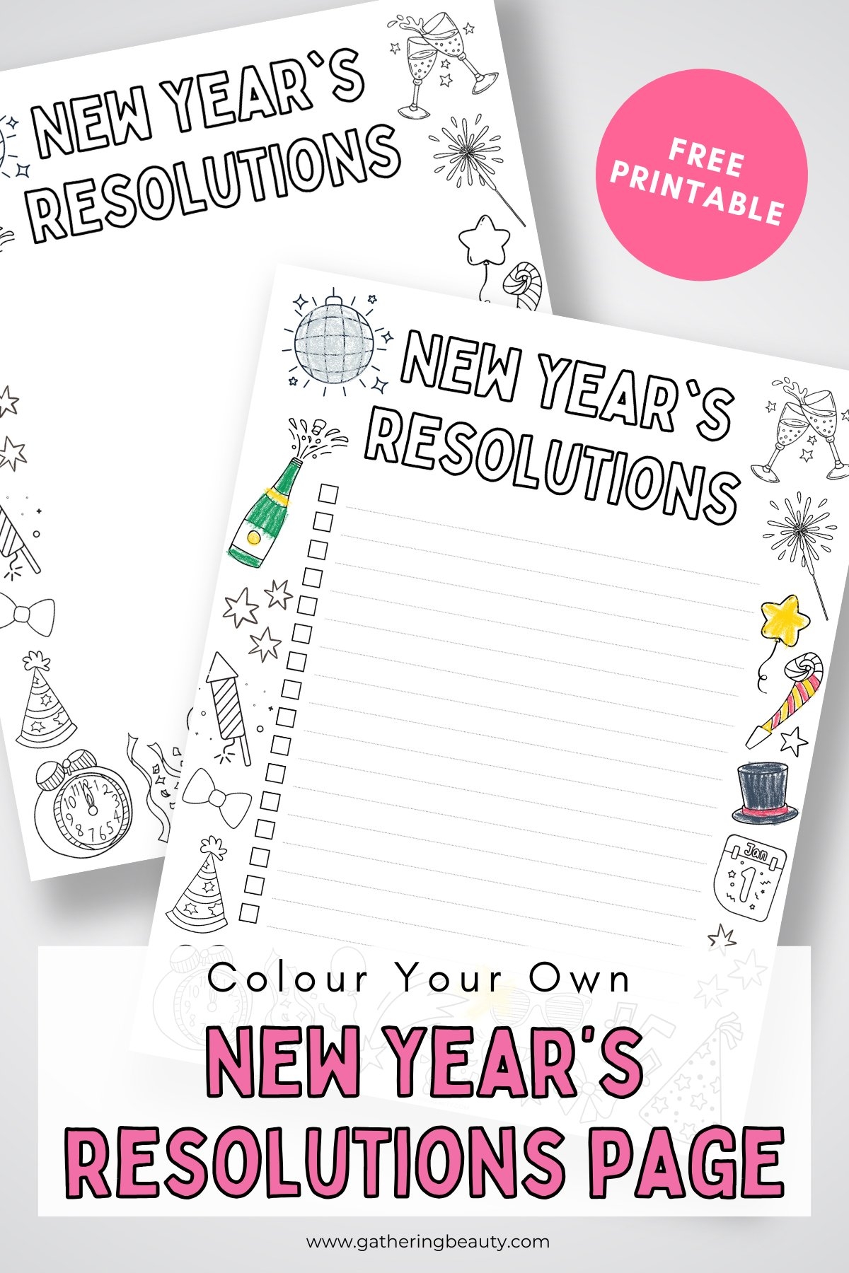 Free New Year s Resolutions Printable To Colour Gathering Beauty