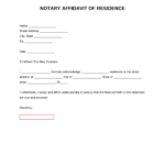 Free Notary Proof Of Residency Letter PDF Word EForms