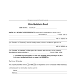 Free Ohio Quit Claim Deed Form PDF Word EForms