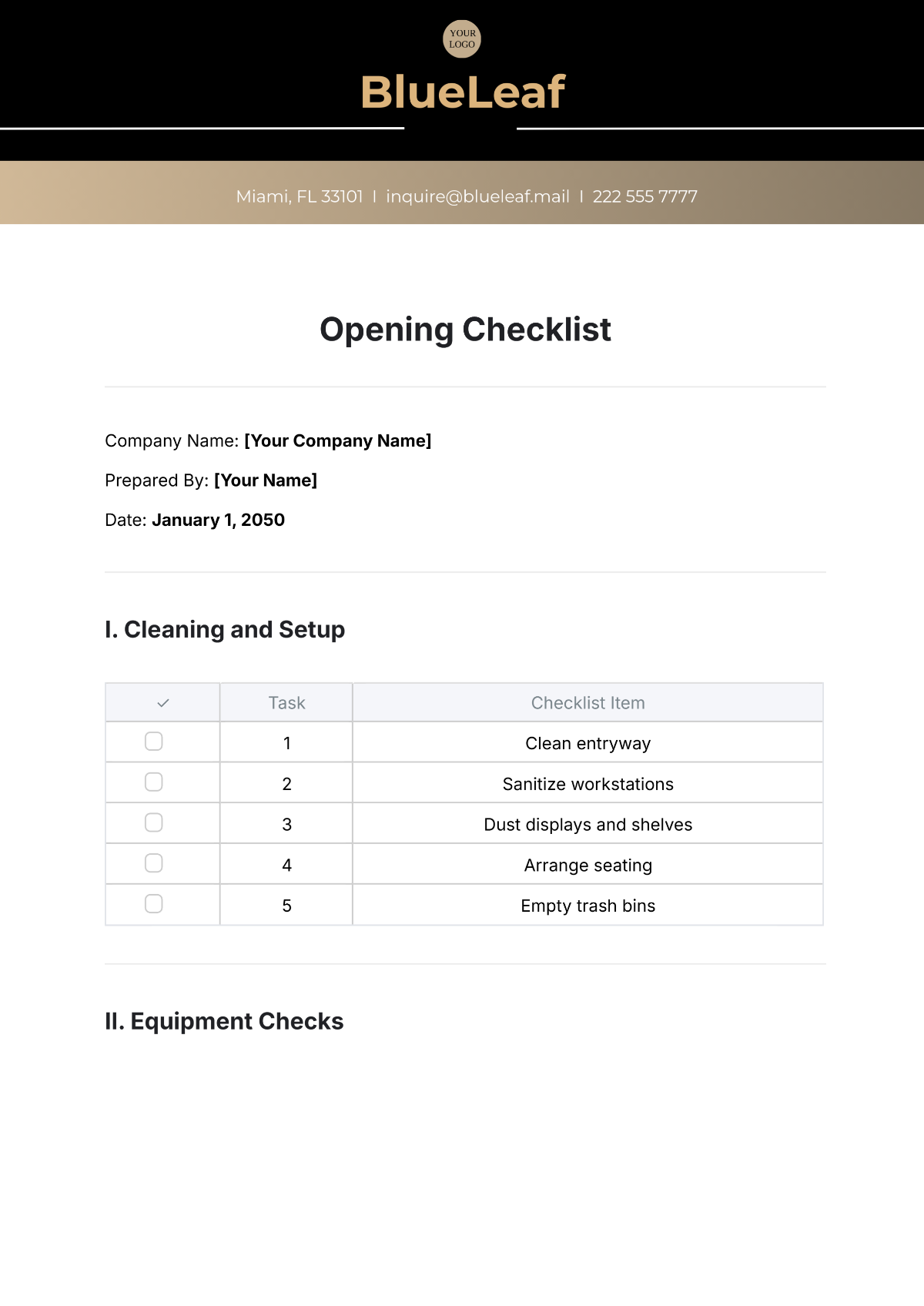 free printable opening and closing register