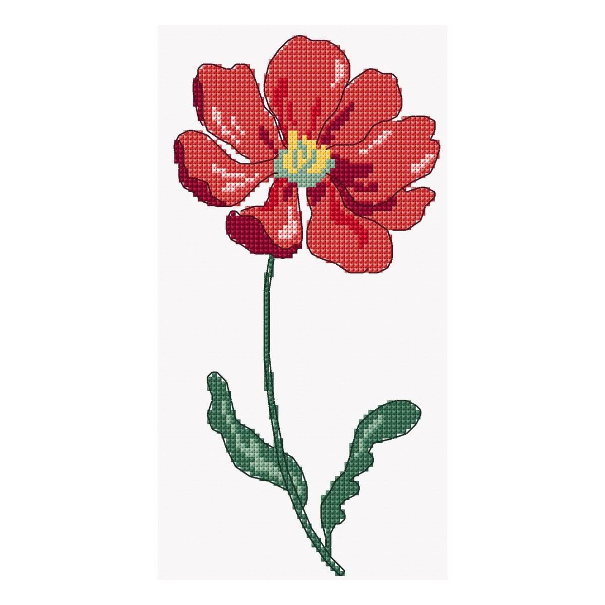 FREE PATTERN DMC Scarlet Peony Cross Stitch 0215 Hobbycraft