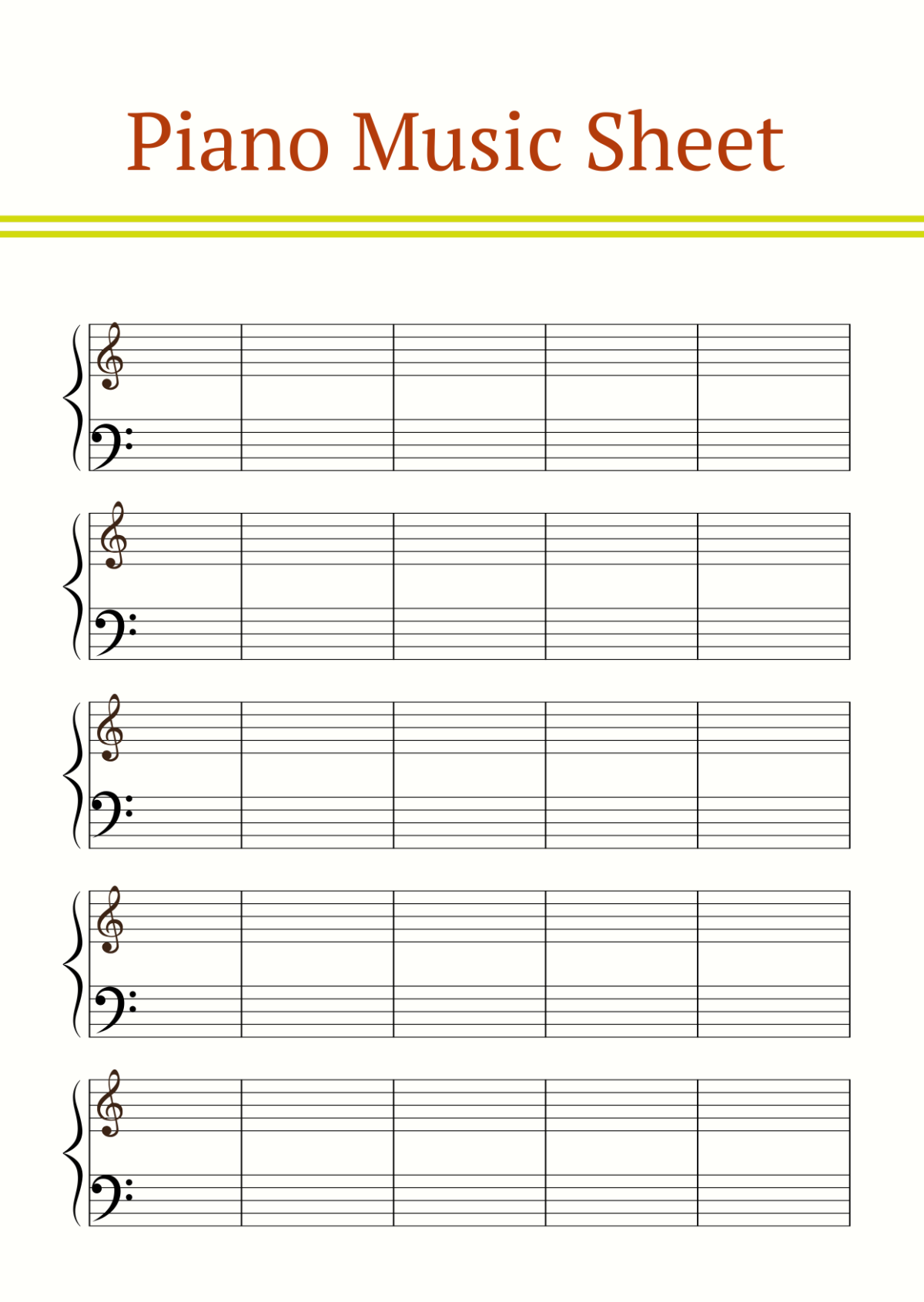 Free Piano Bar Lines Notes Template To Edit Online