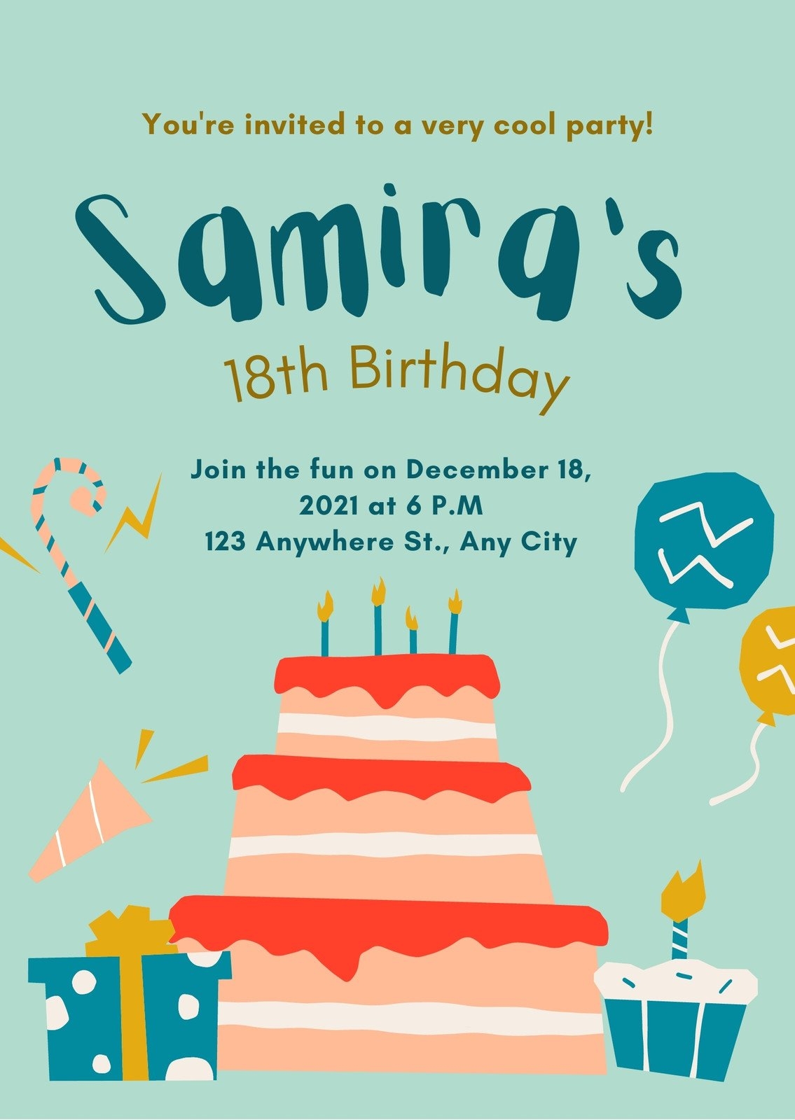 Free Printable 18th Birthday Invitation Templates Canva