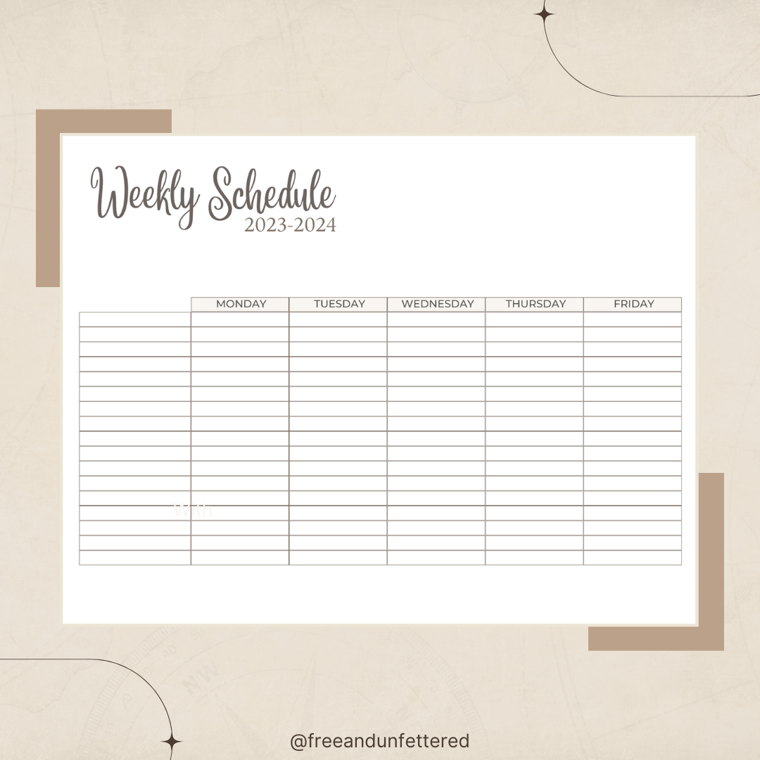 free printable homeschool planning pages