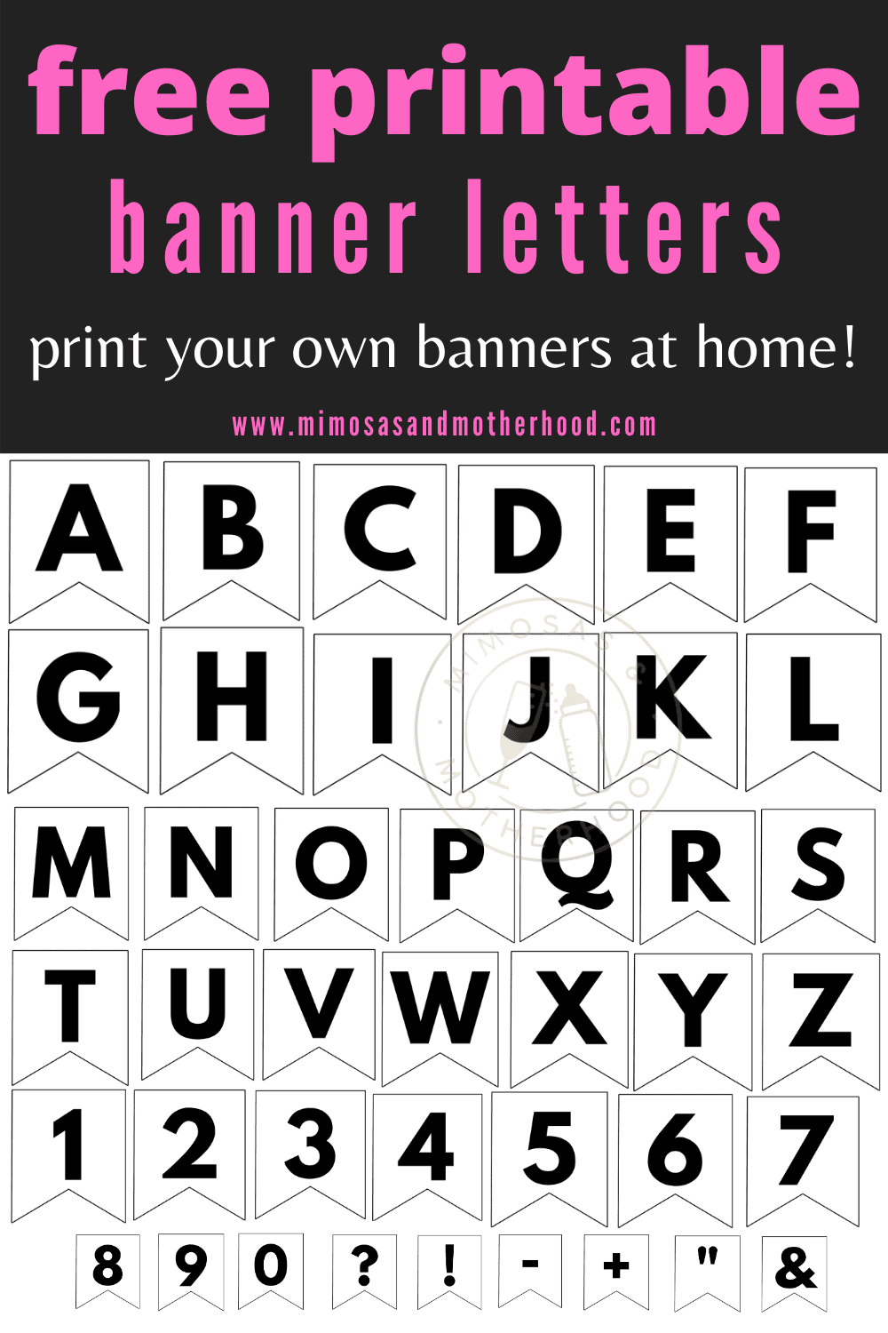 free printable banner letters pdf