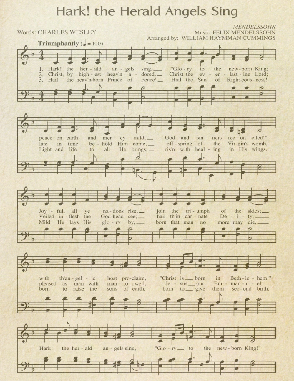 Free Printable Aged Music Sheets Celebrating Holidays