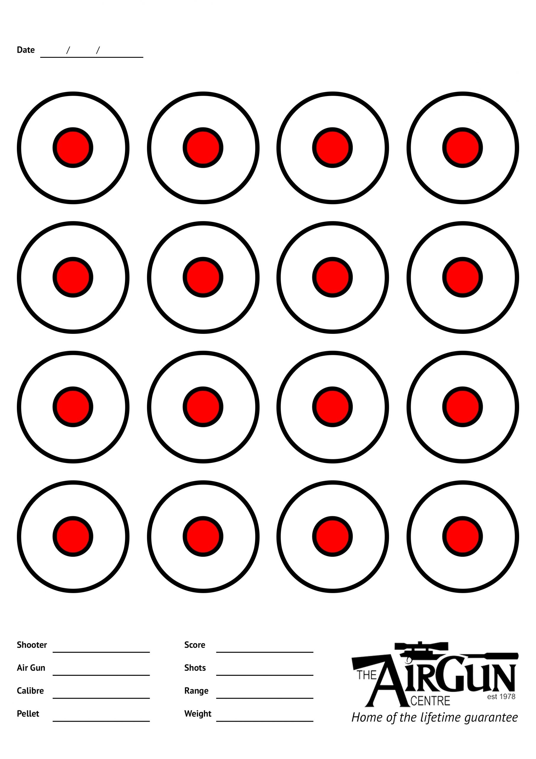 Free Printable Air Rifle Targets A4 17cm U0026 14cm The Airgun Centre