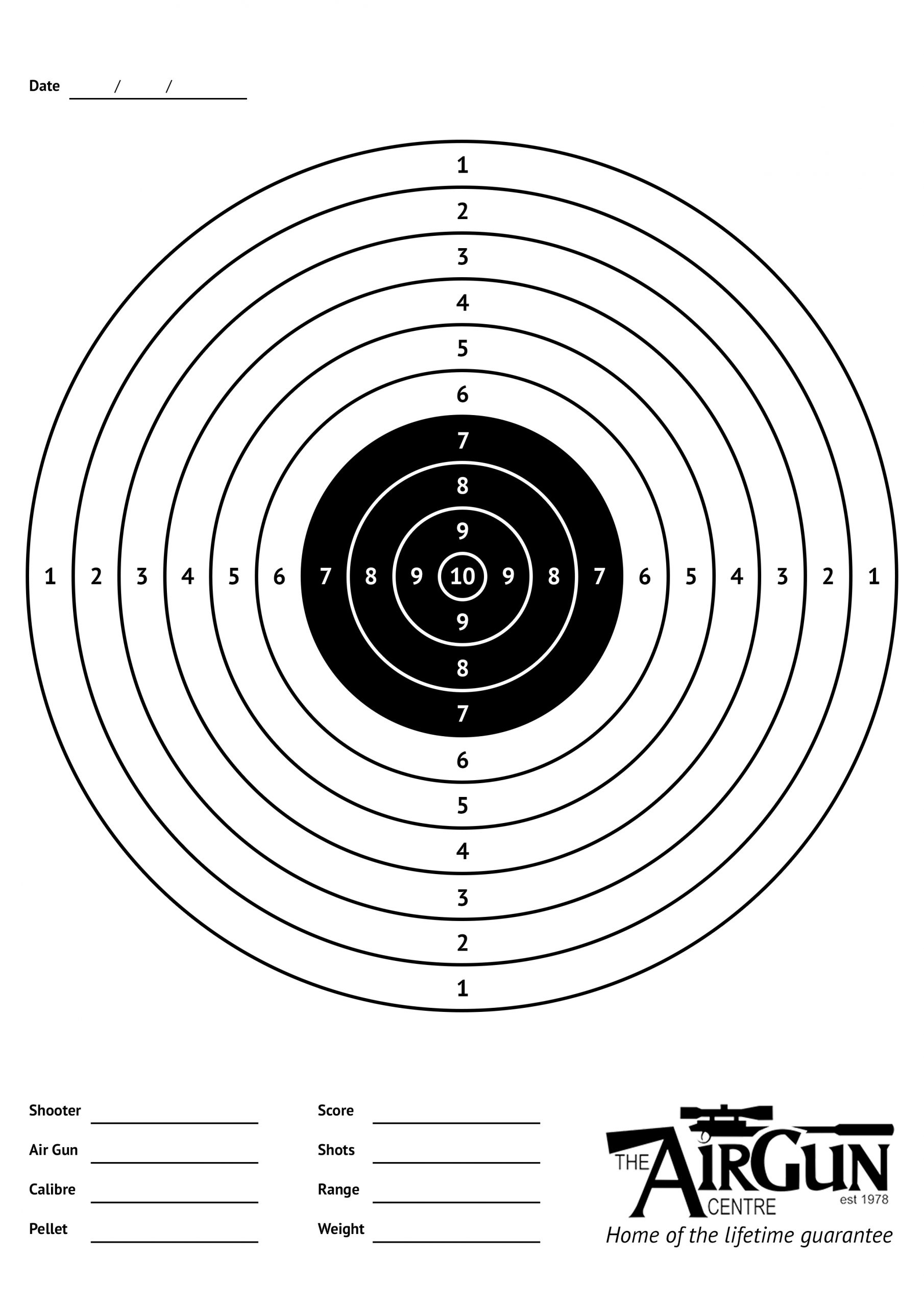 Free Printable Air Rifle Targets A4 17cm U0026 14cm The Airgun 