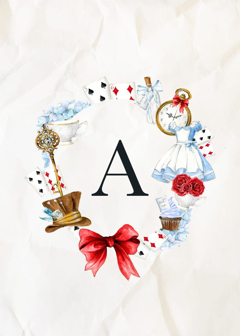 Free Printable Alice In Wonderland Monograms The Cottage Market