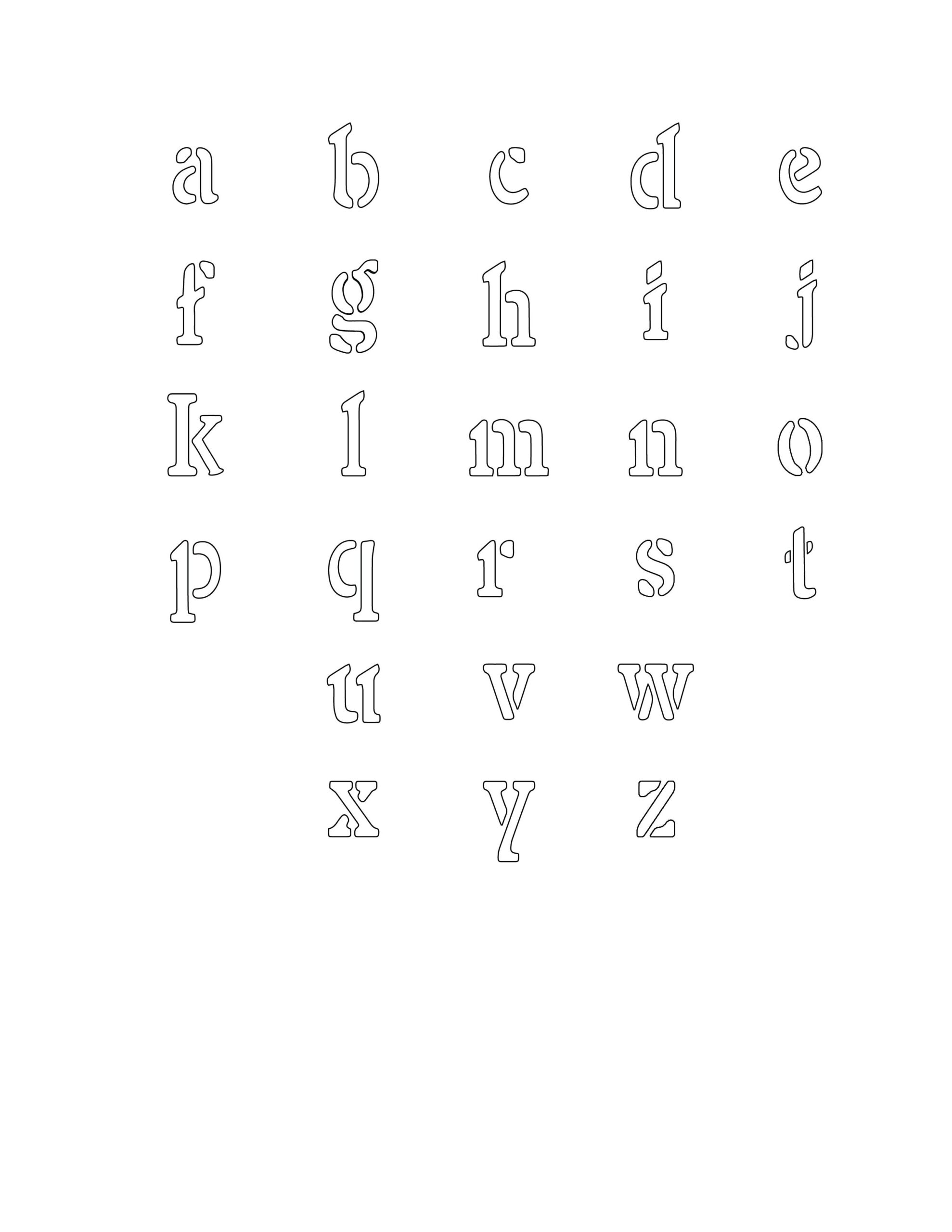 Free Printable Alphabet Stencils Templates Lowercase