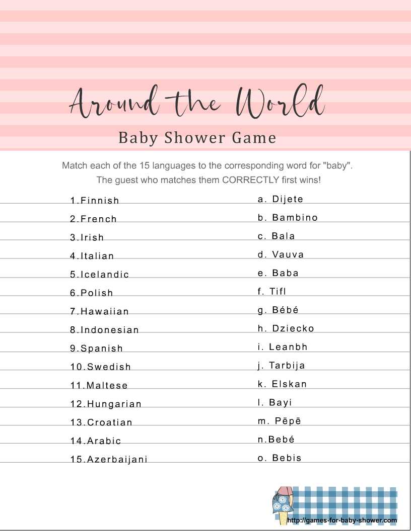 printable baby shower games with answers