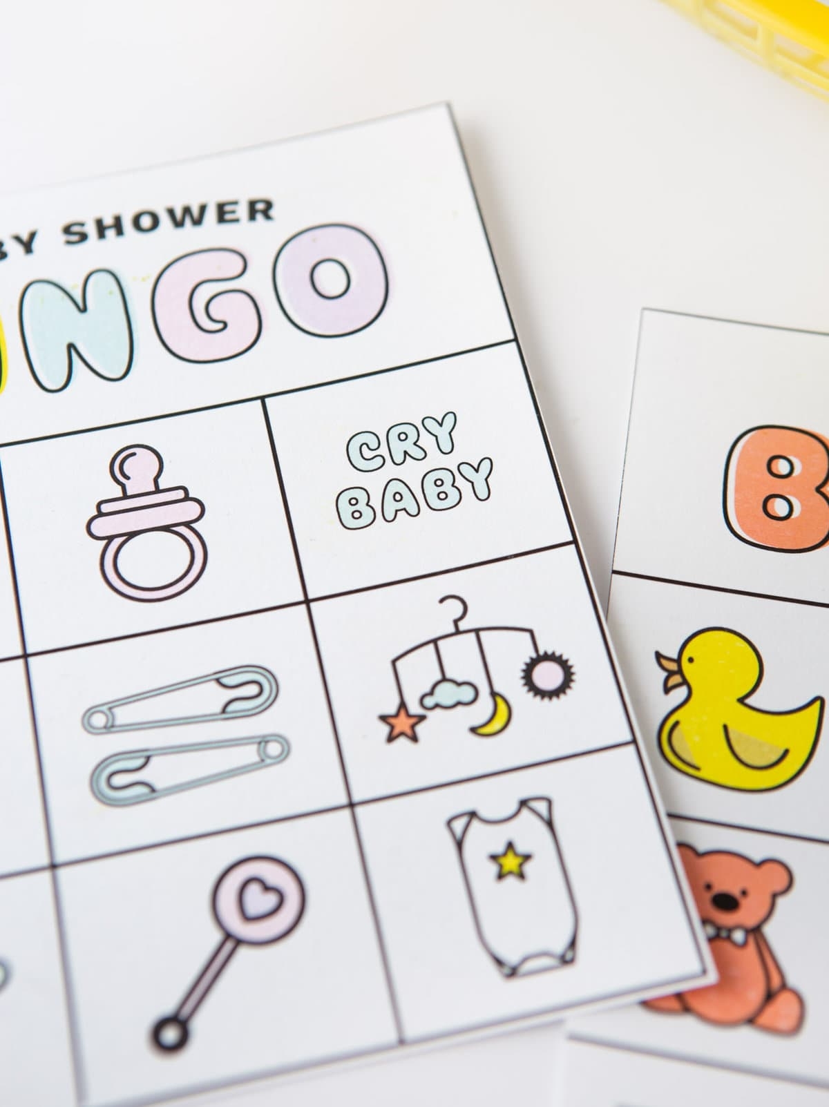 baby shower bingo free printable