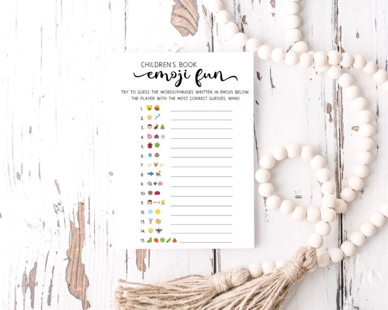Free Printable Baby Shower Emoji Game 