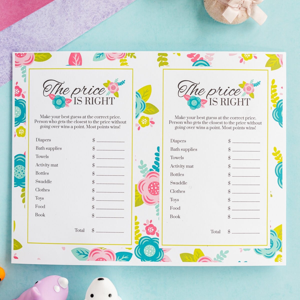 Free Printable Baby Shower Price Is Right Game Play Party Plan
