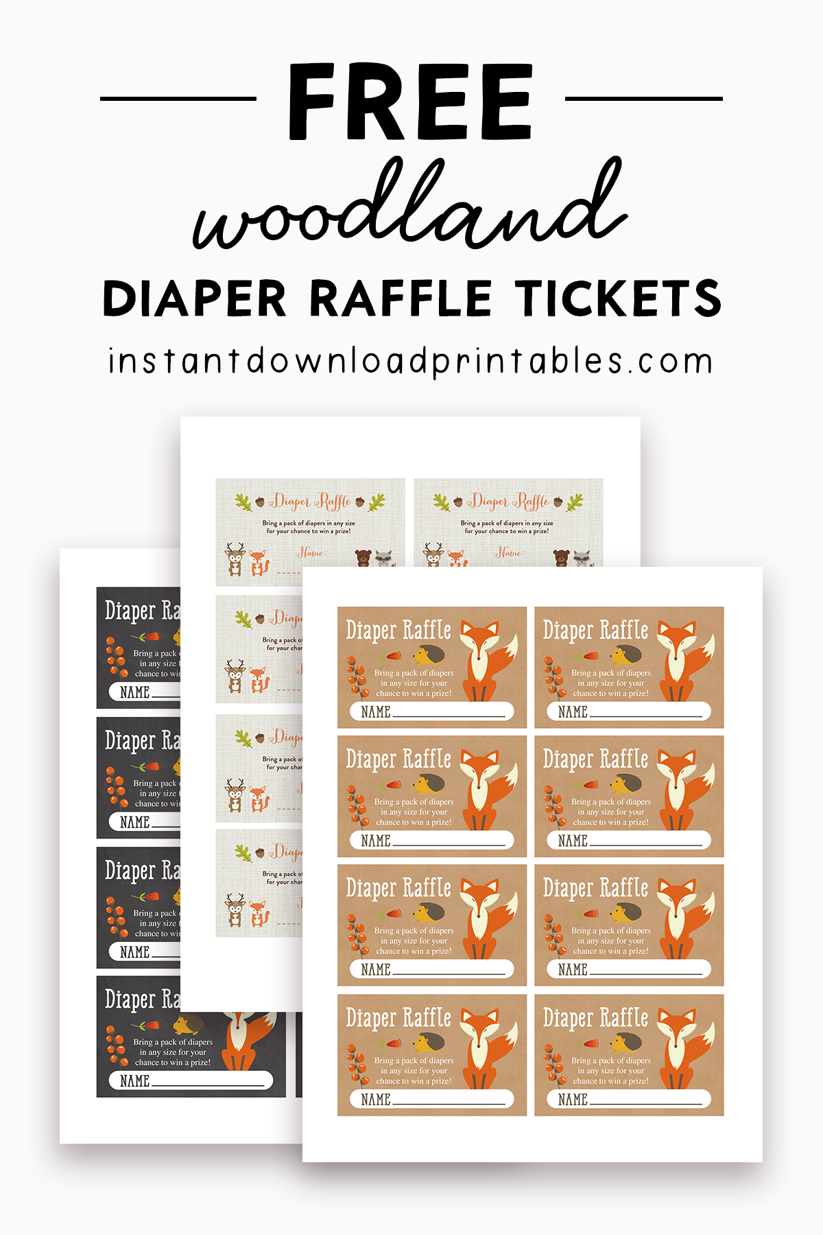 Free Printable Baby Shower Yellow Gray Elephant Insert Diaper Raffle Ticket Instant Download Instant Download Printables