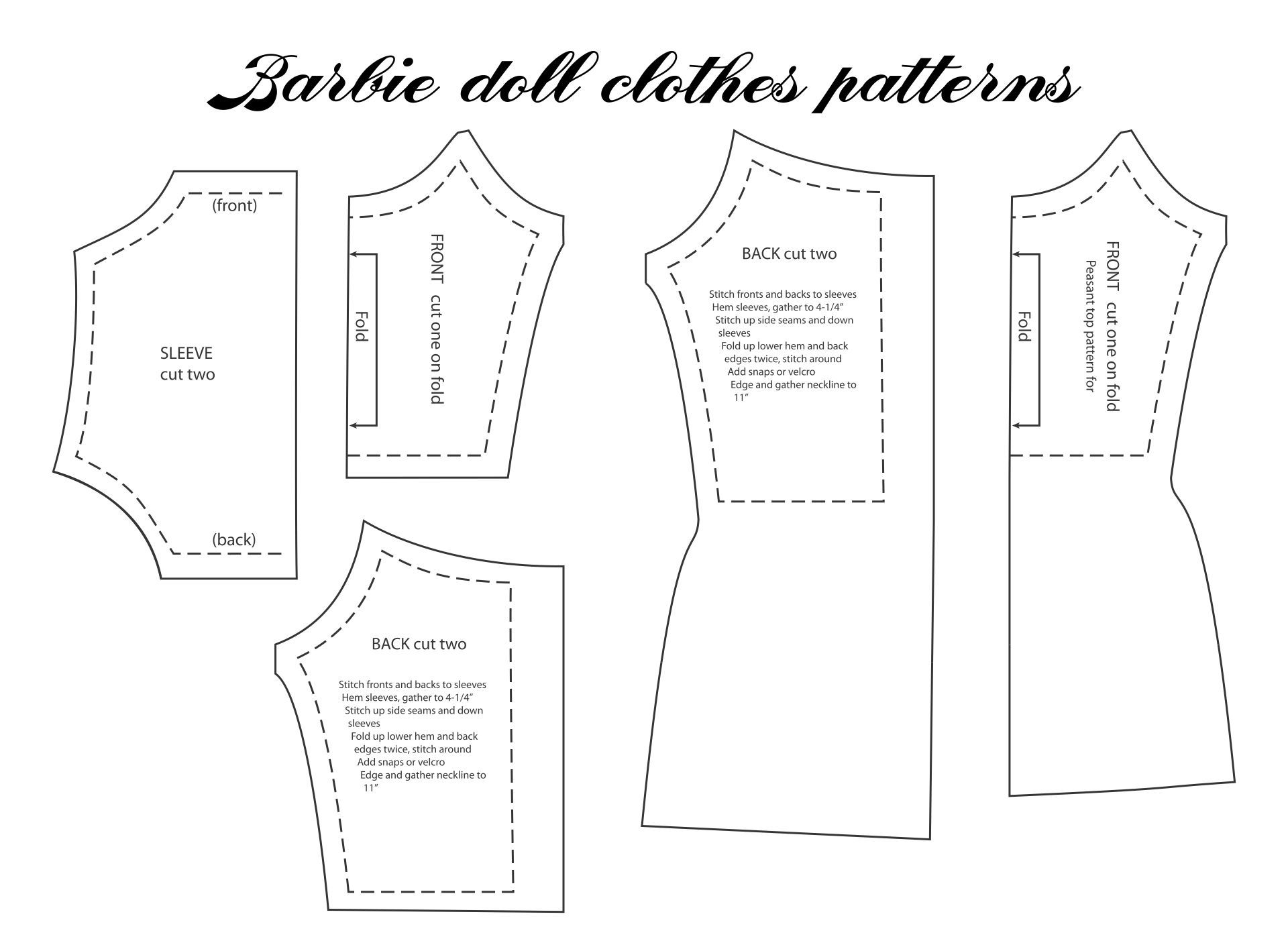 Free Printable Barbie Clothes Sewing Patterns Clearance