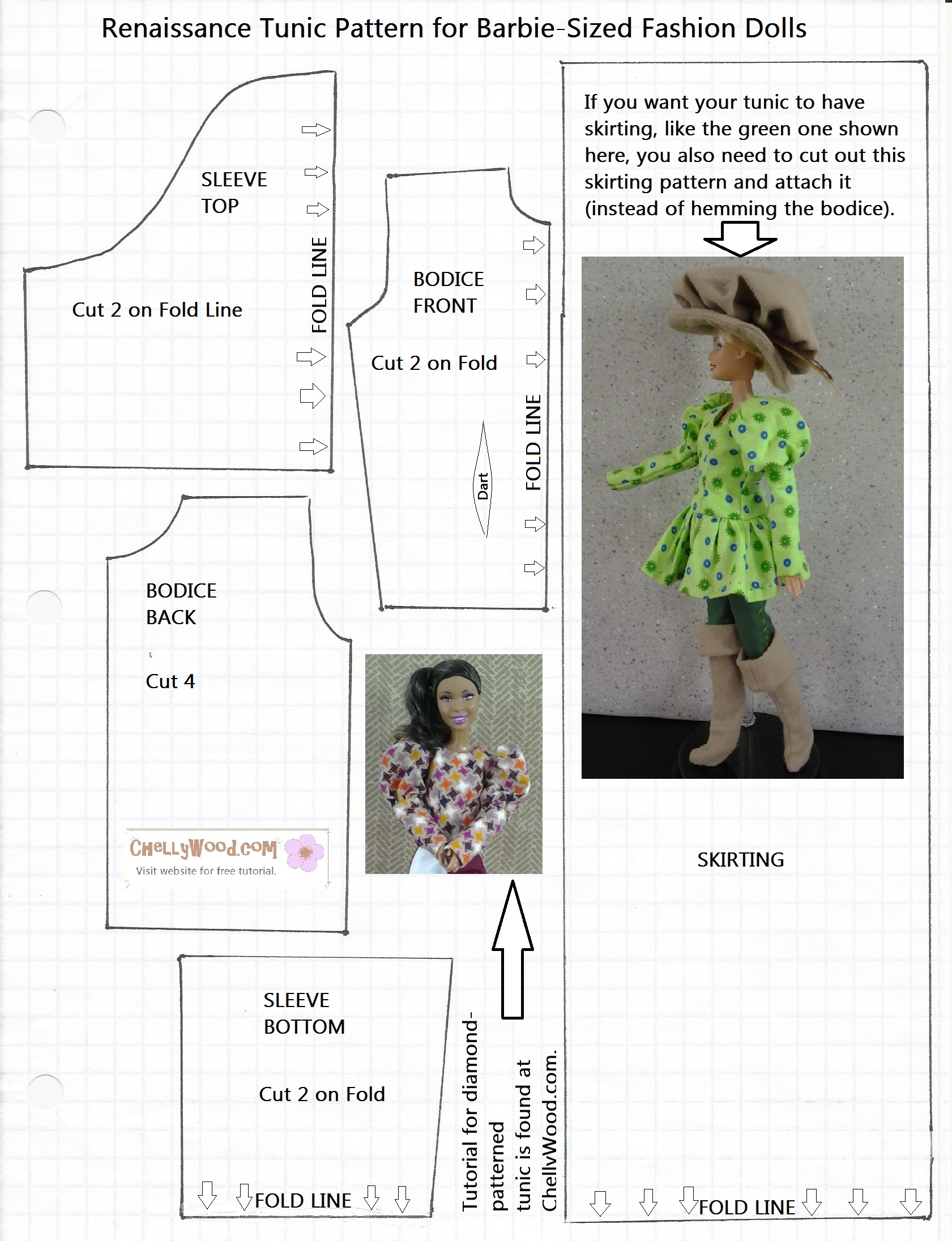 FREE Printable Barbie Doll Clothes Patterns Free Doll Clothes Patterns