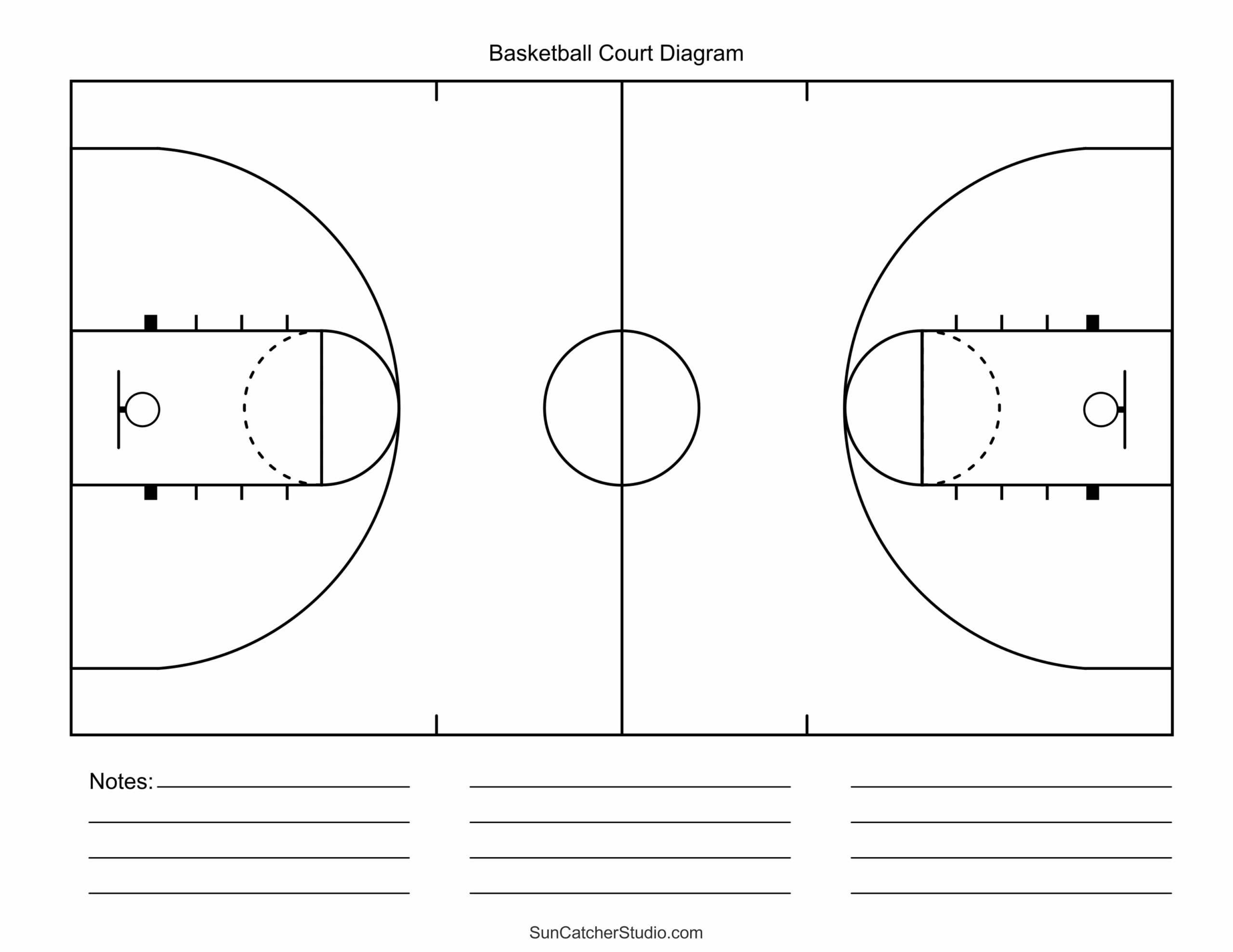 Free Printable Basketball Court Diagrams U0026 Layout Free Printables Monograms Design Tools Patterns U0026 DIY Projects