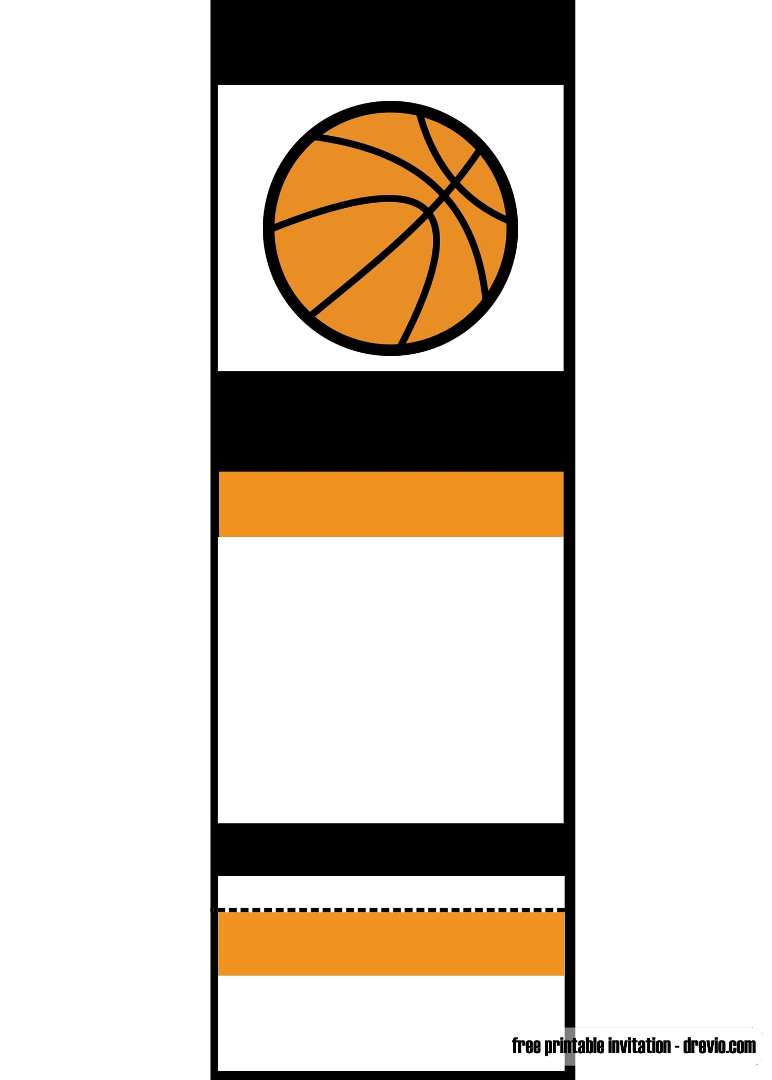 FREE Printable Basketball Ticket Invitation Template Download 