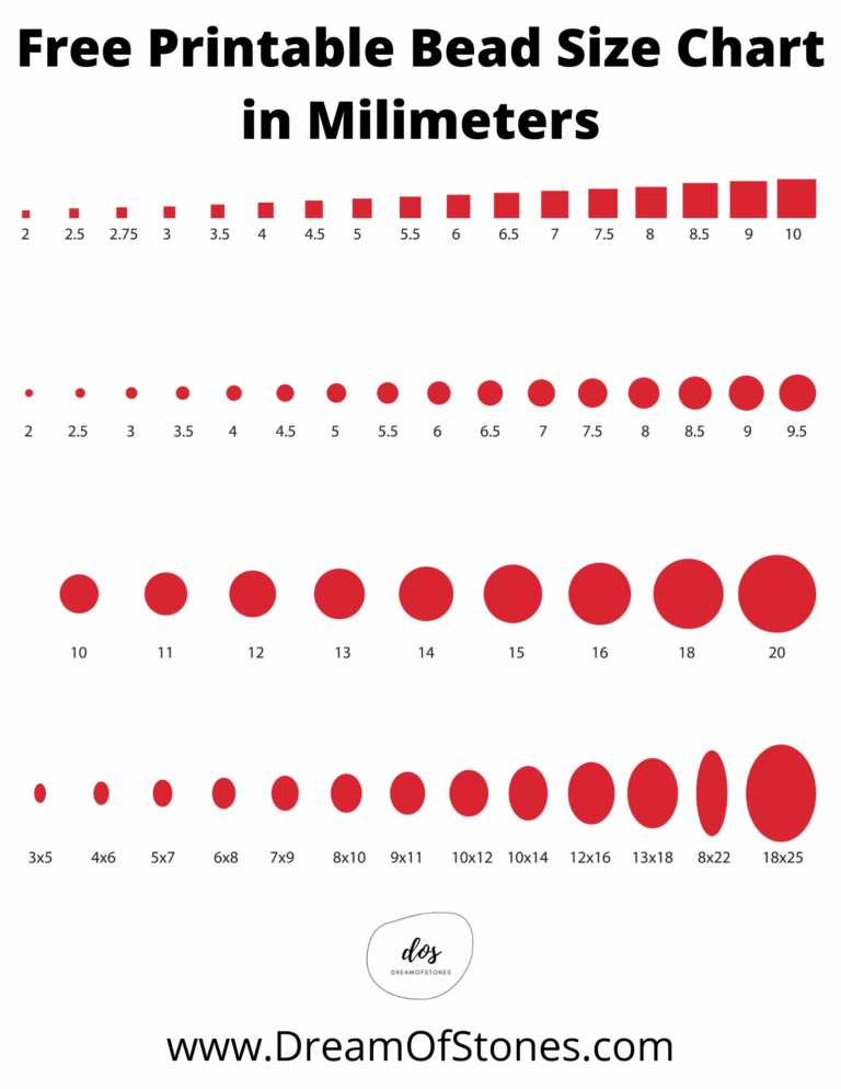 Free Printable Bead Size Chart