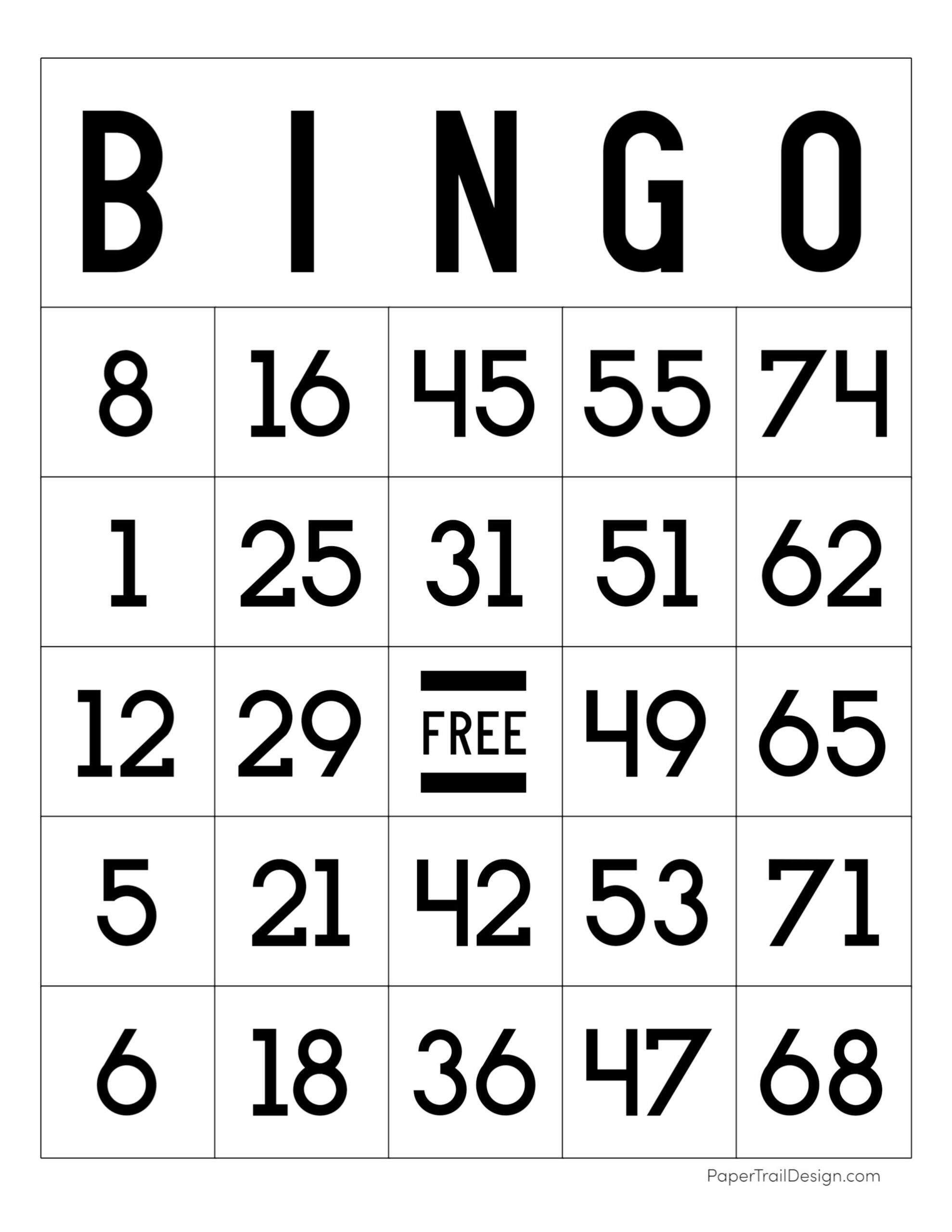 Free Printable Bingo Cards Paper Trail Design Free Printable Bingo Cards Paper Trail Design