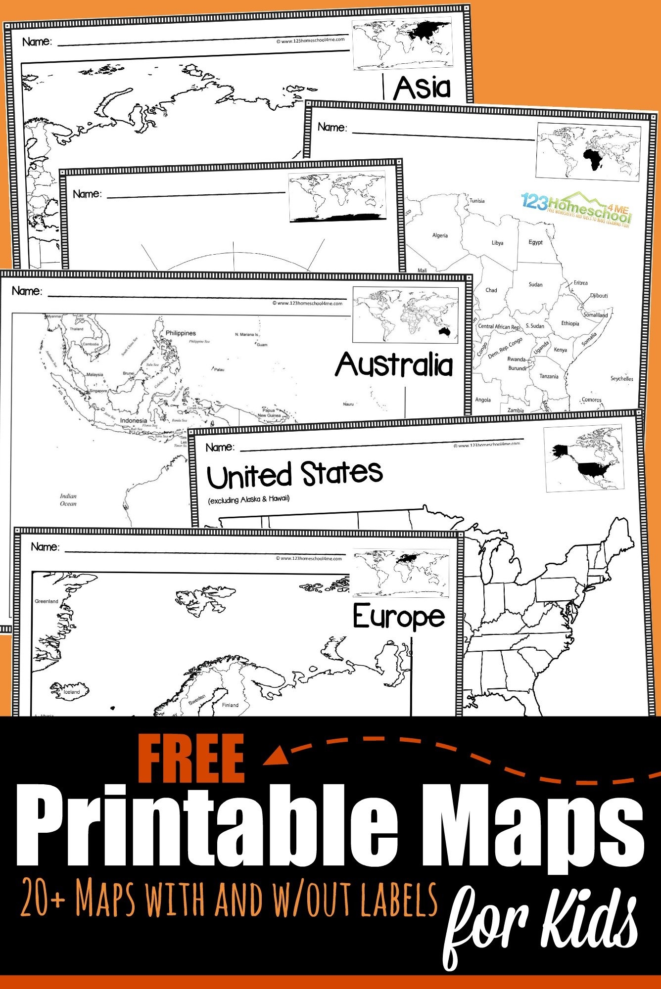 FREE Printable Blank Maps For Kids World Continent USA  FREE Printable Blank Maps For Kids World Continent USA
