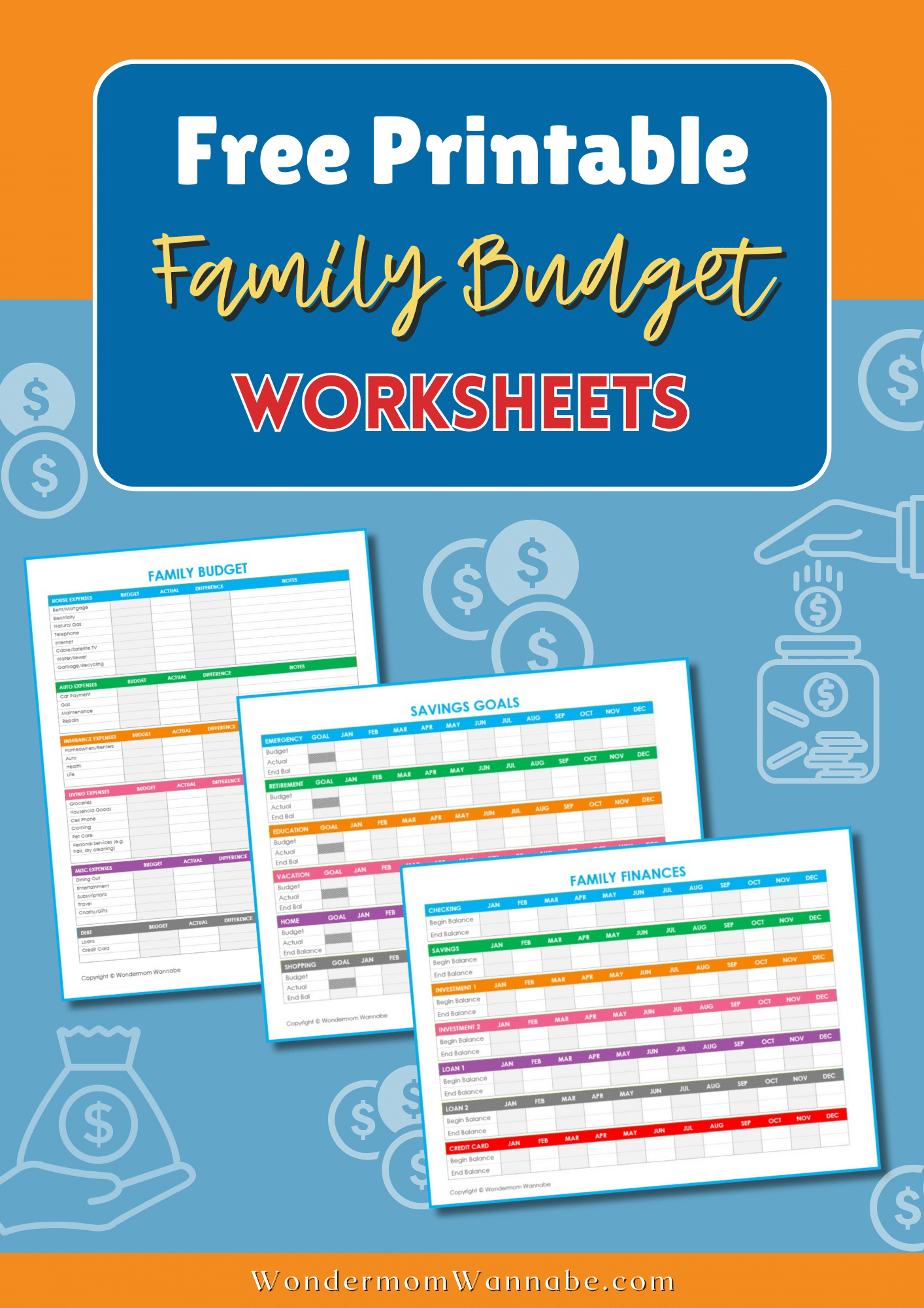 free budget worksheets printable