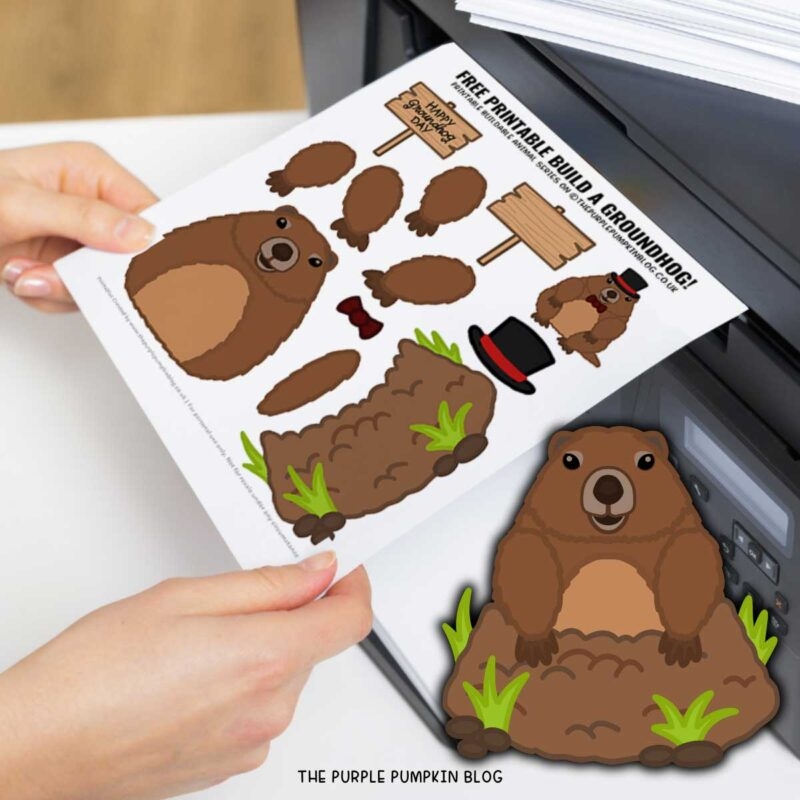 Free Printable Build A Groundhog Craft For Groundhog Day 