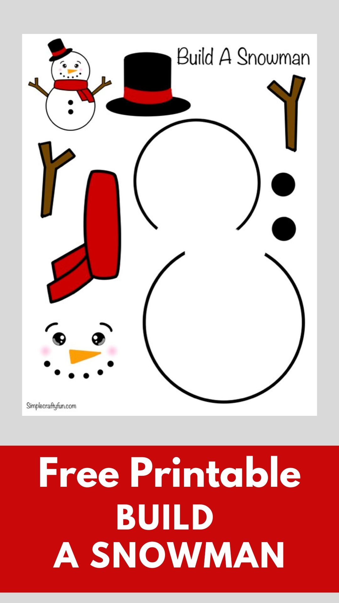Free Printable Build A Snowman For Kids  Free Printable Build A Snowman For Kids