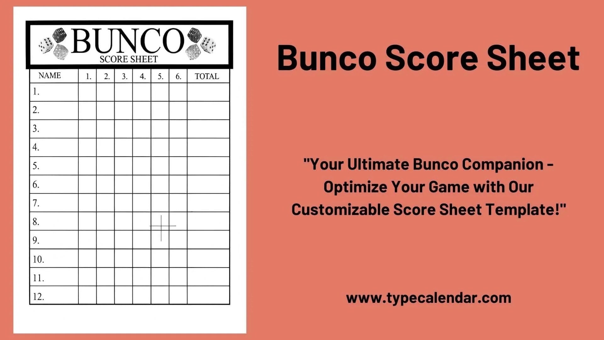Free Printable Bunco Score Sheet Templates PDF Word Free Printable Bunco Score Sheet Templates PDF Word