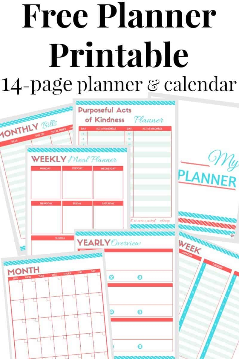 free planner printables 2018
