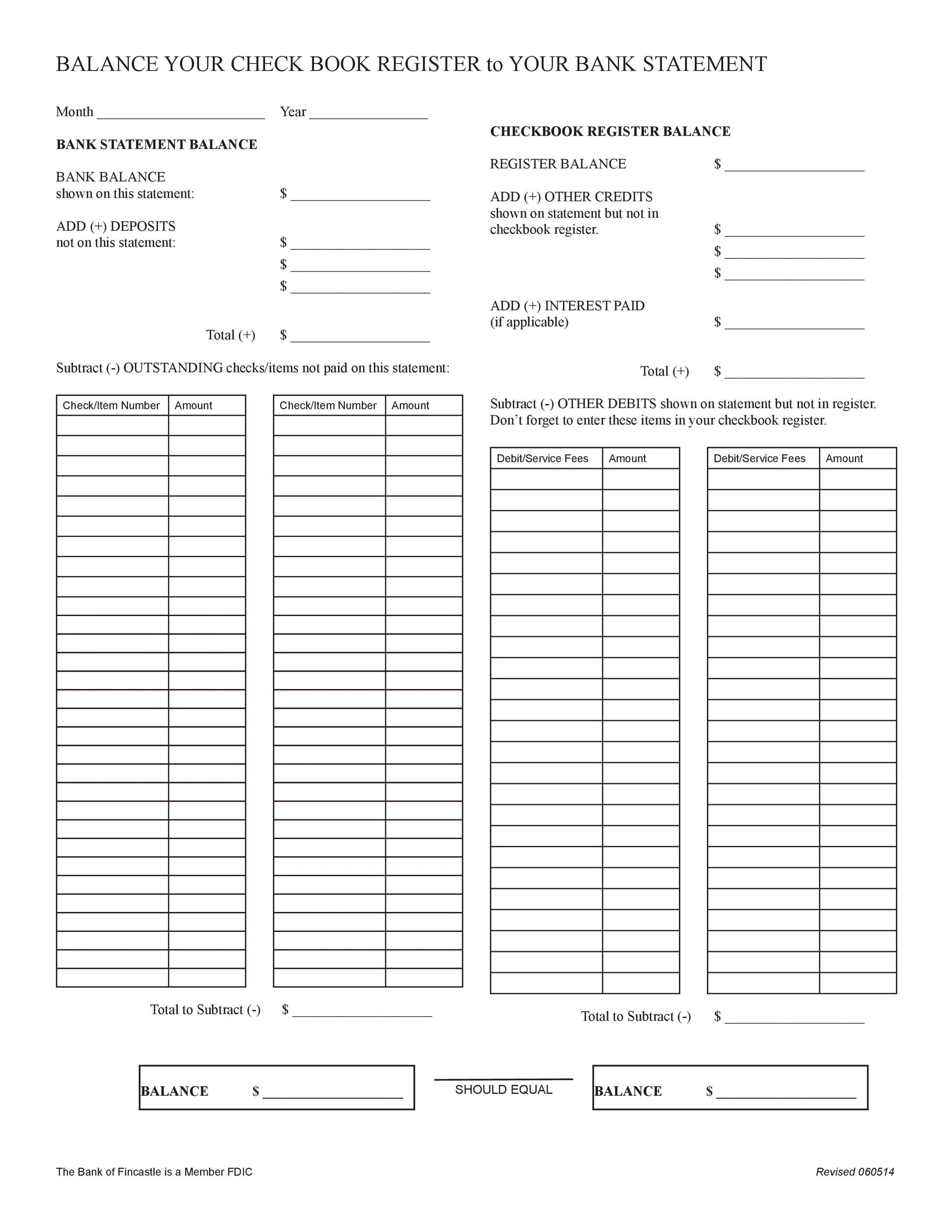 Free Printable Check Register For Students Checkbook Register Checking Account Transaction Register Book For Small Business U0026 Personal Use Checking Account Ledger 120 Pages 8 5 X 11 Inches Checkbook Ledger