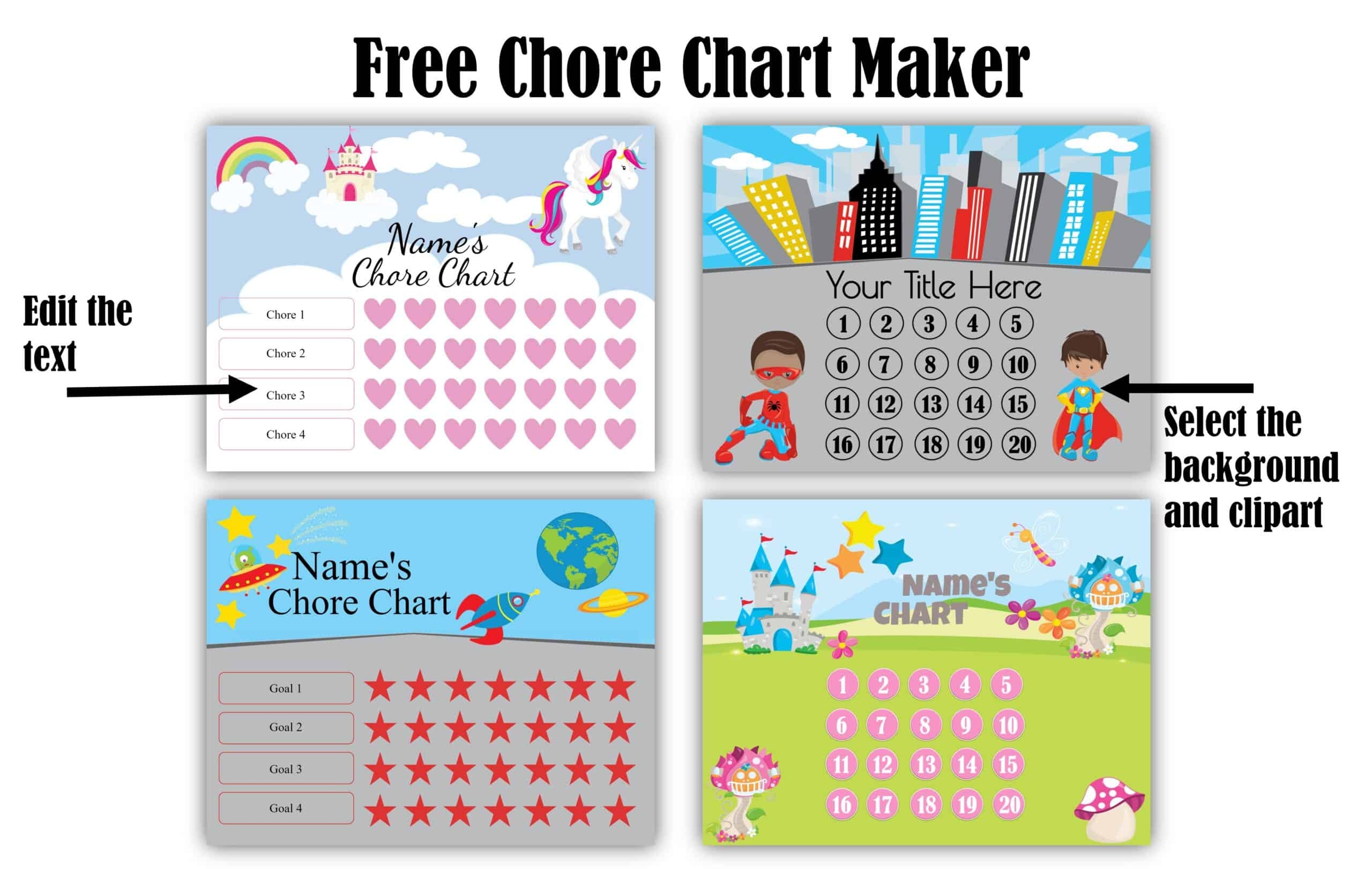 free printable chore cards