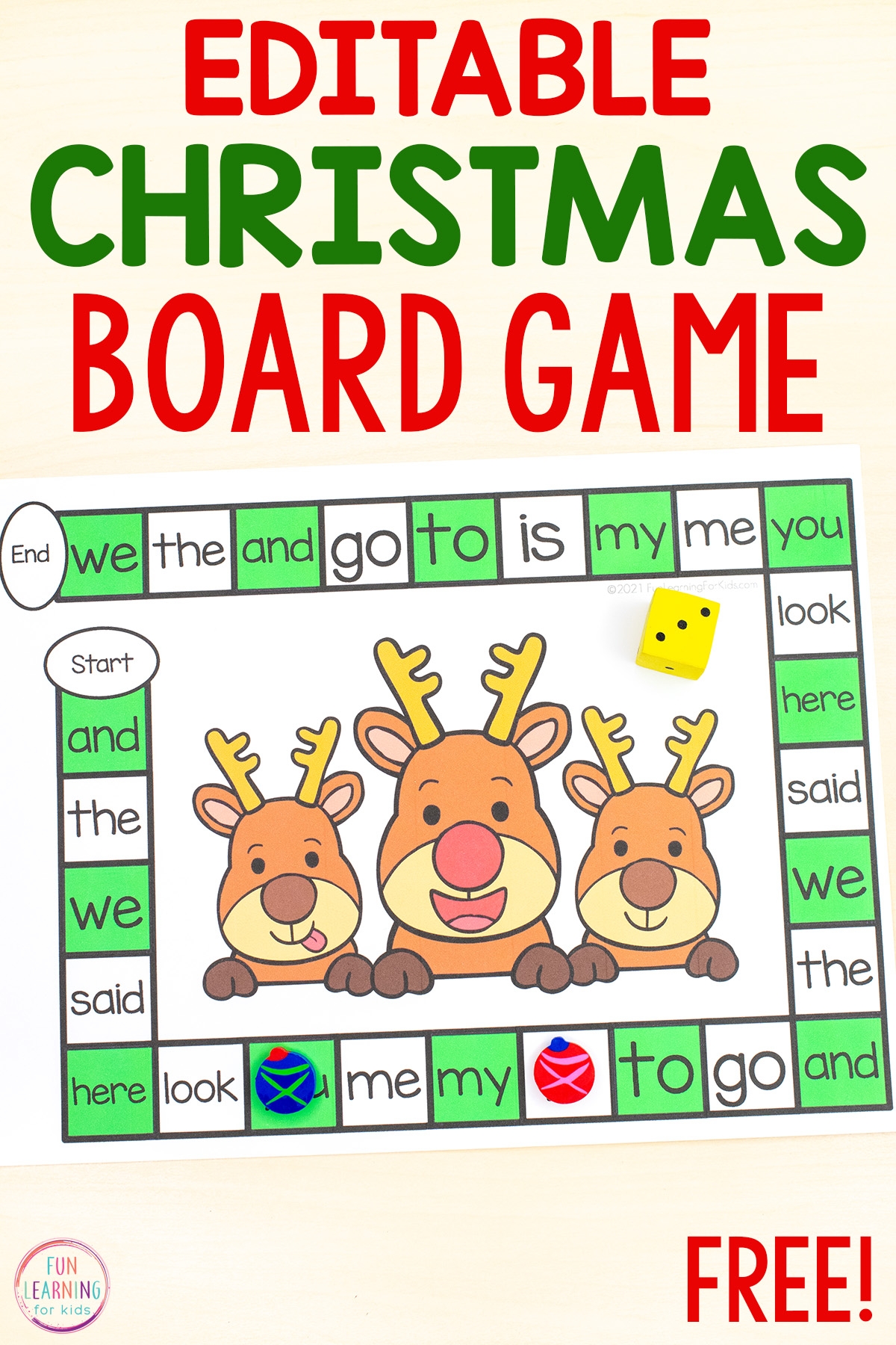Free Printable Christmas Editable Board Game