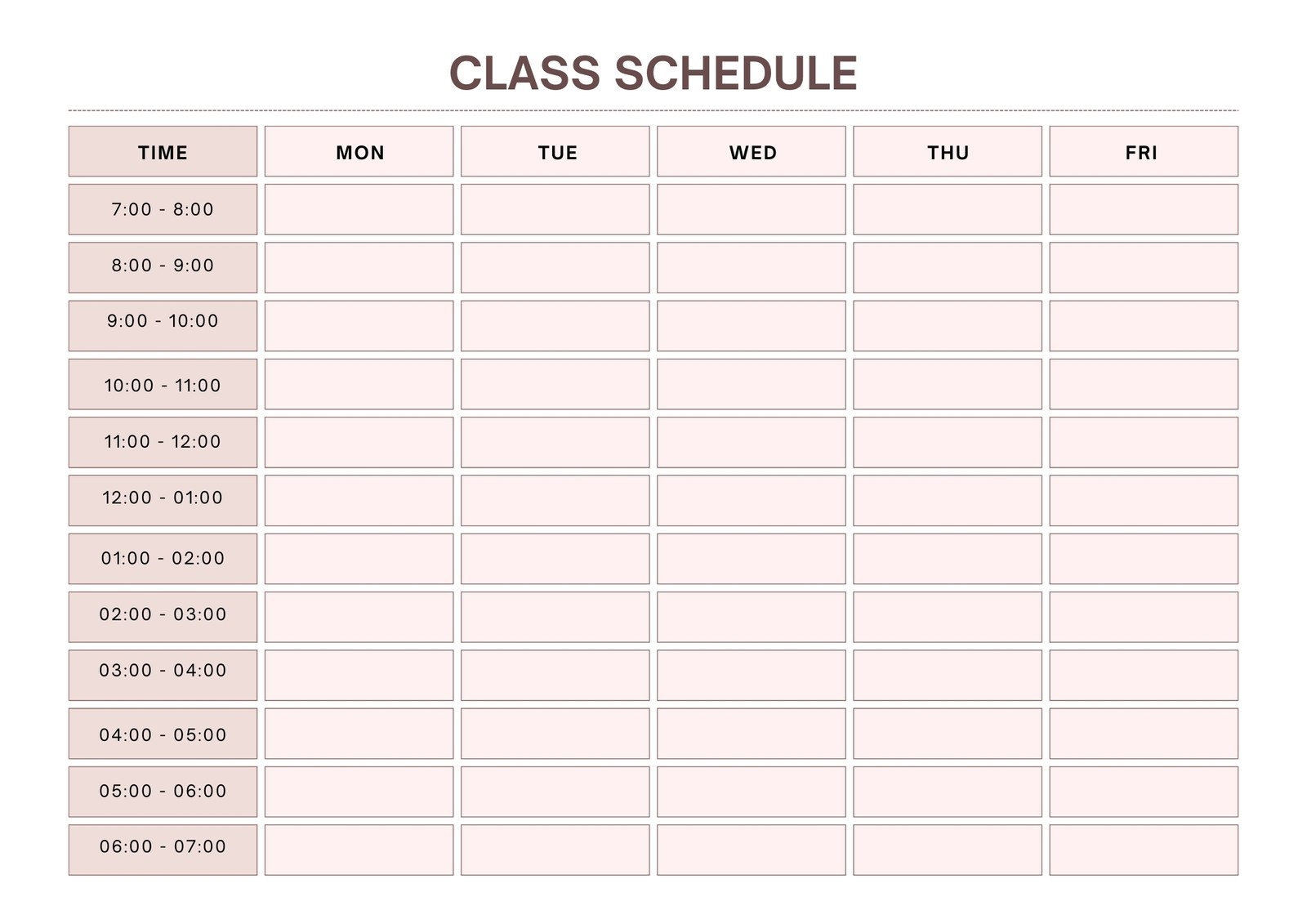 Free Printable Class Schedule Templates To Customize Canva
